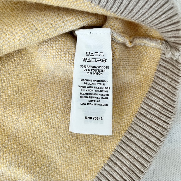 Cynthia Rowley Yellow Poppy Floral Sweater – Greige Crewneck Pullover, Medium - Picture 8 of 12